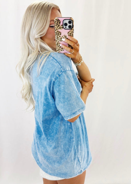 Blue Mineral Wash Tee