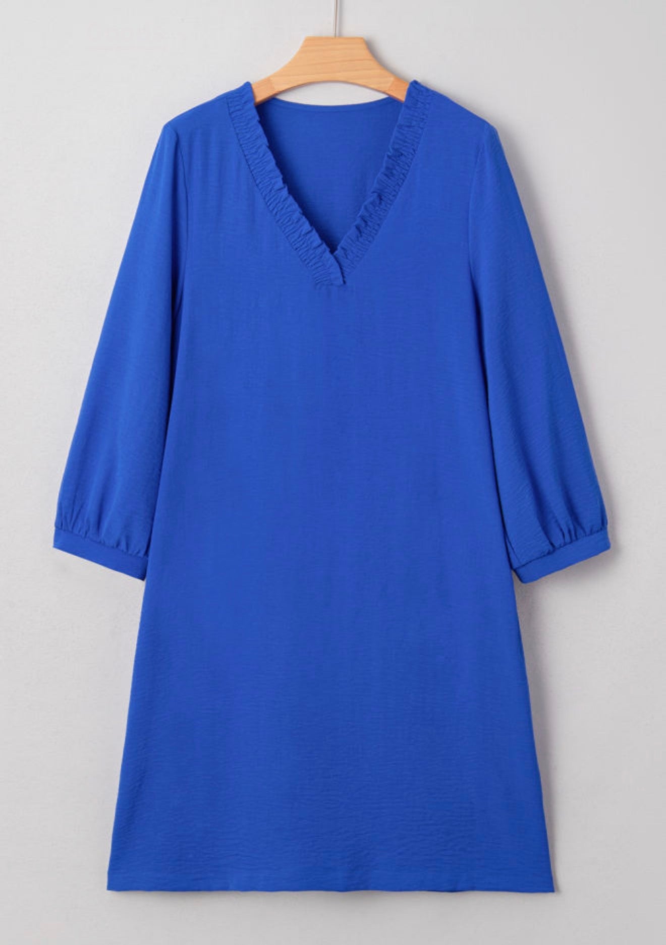 Sky Blue V Neck Dress