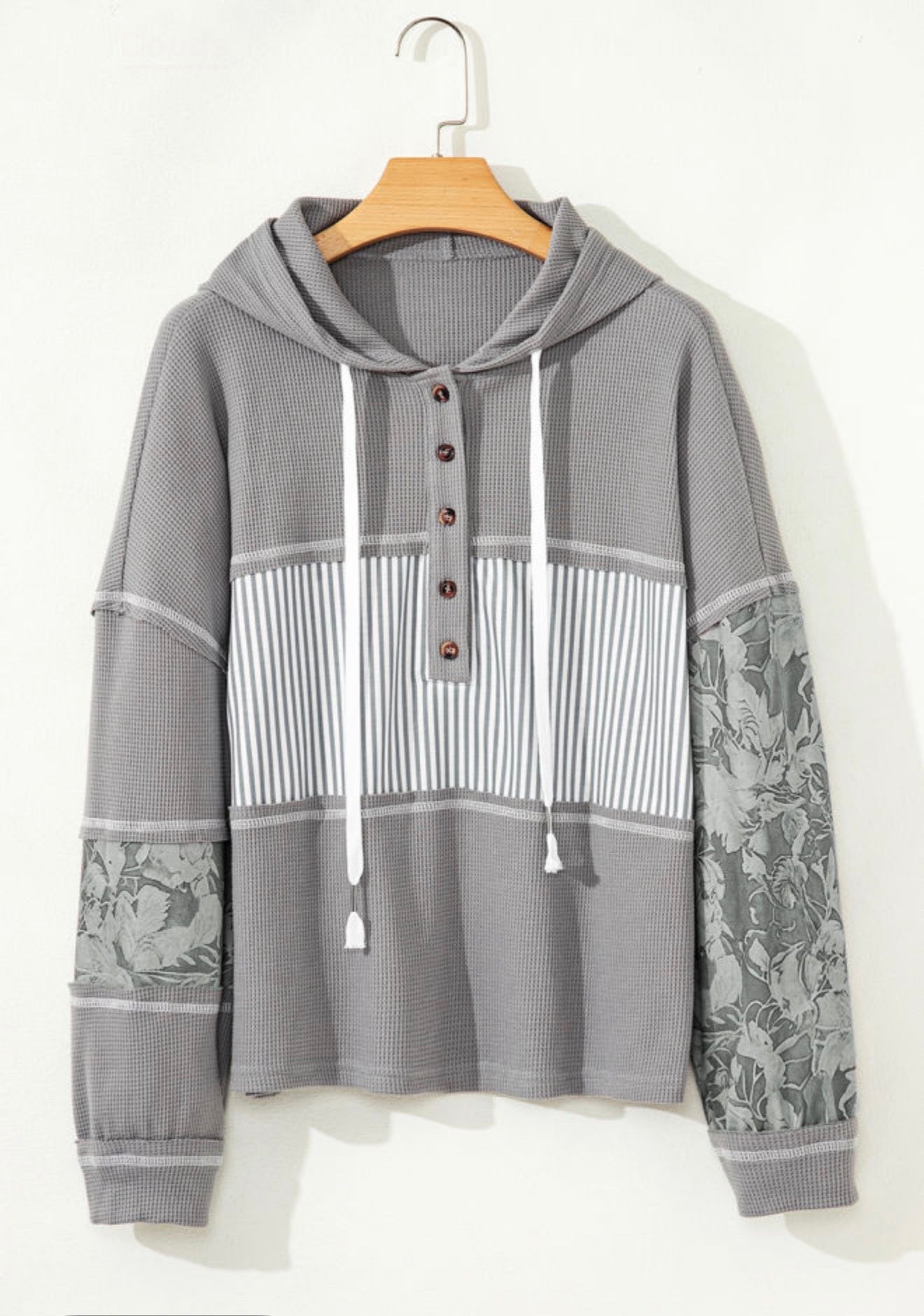 Gray Button Sleeve Detail