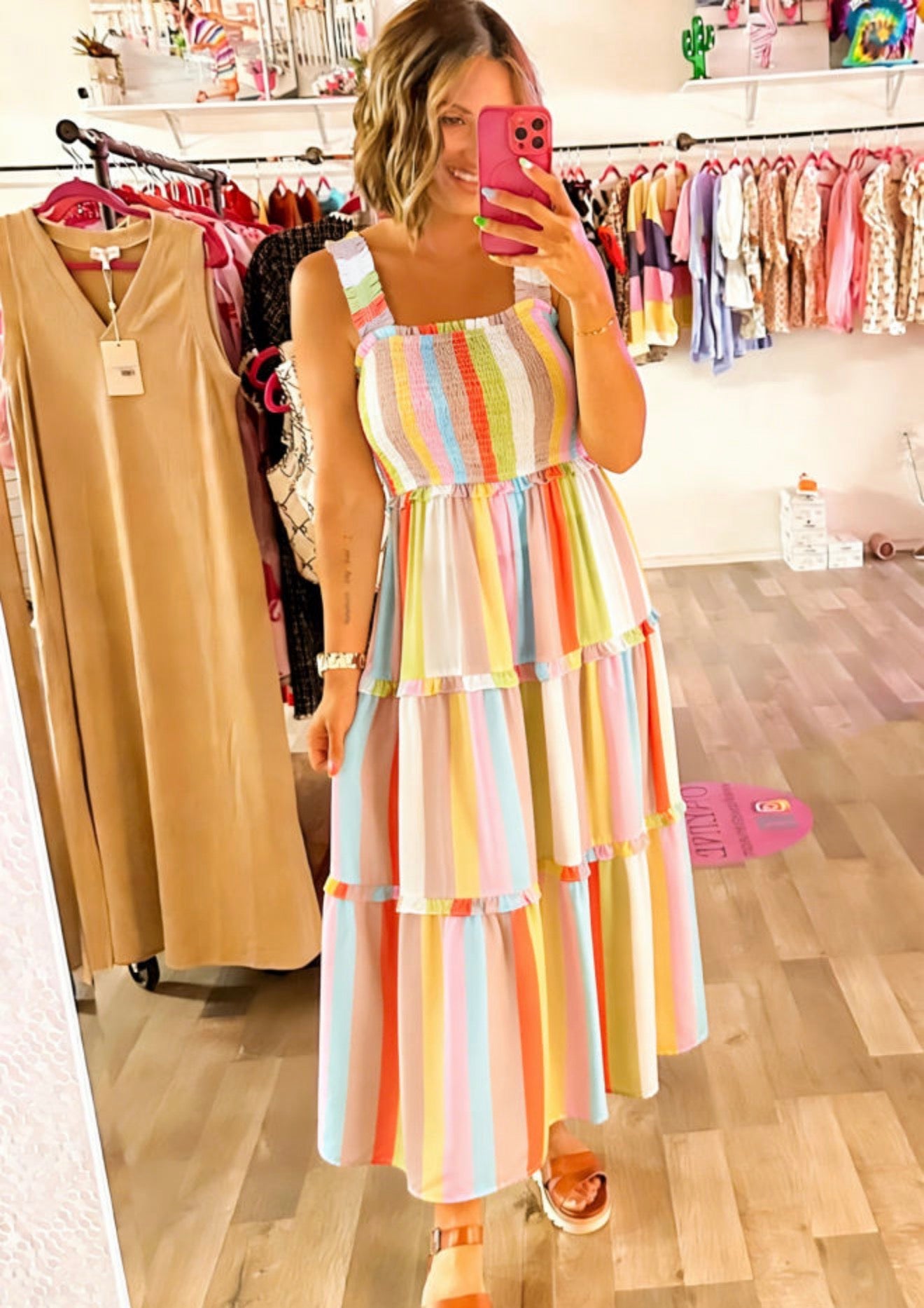 Striped Tiered Maxi Dress
