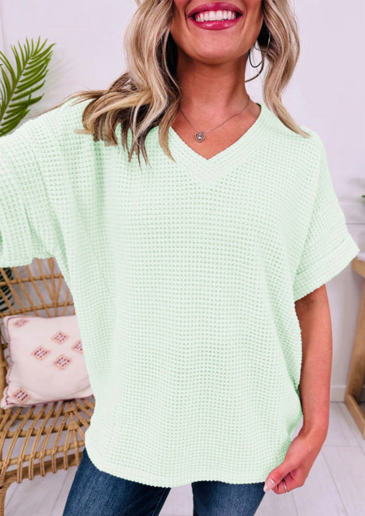 Waffle Knit Short Sleeve