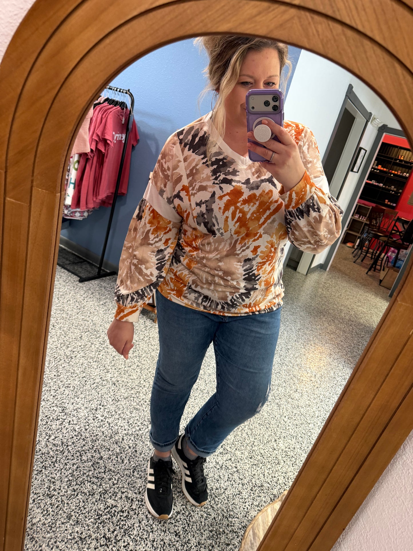 Multicolor tie dye V Neck Sweatshirt