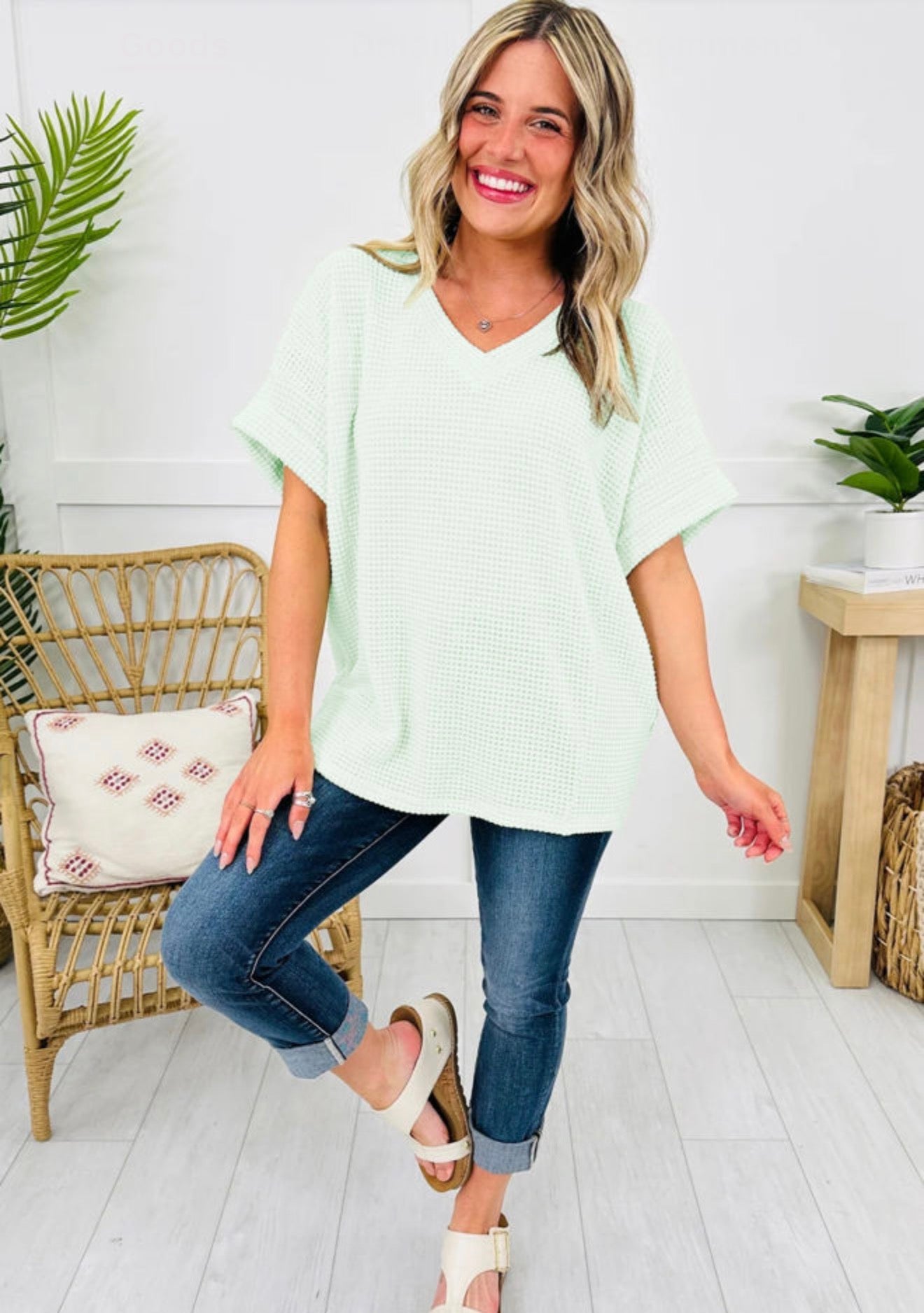 Waffle Knit Short Sleeve