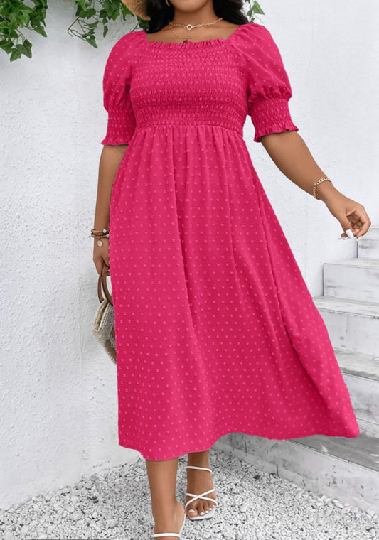 Pink Swiss Dot Dress
