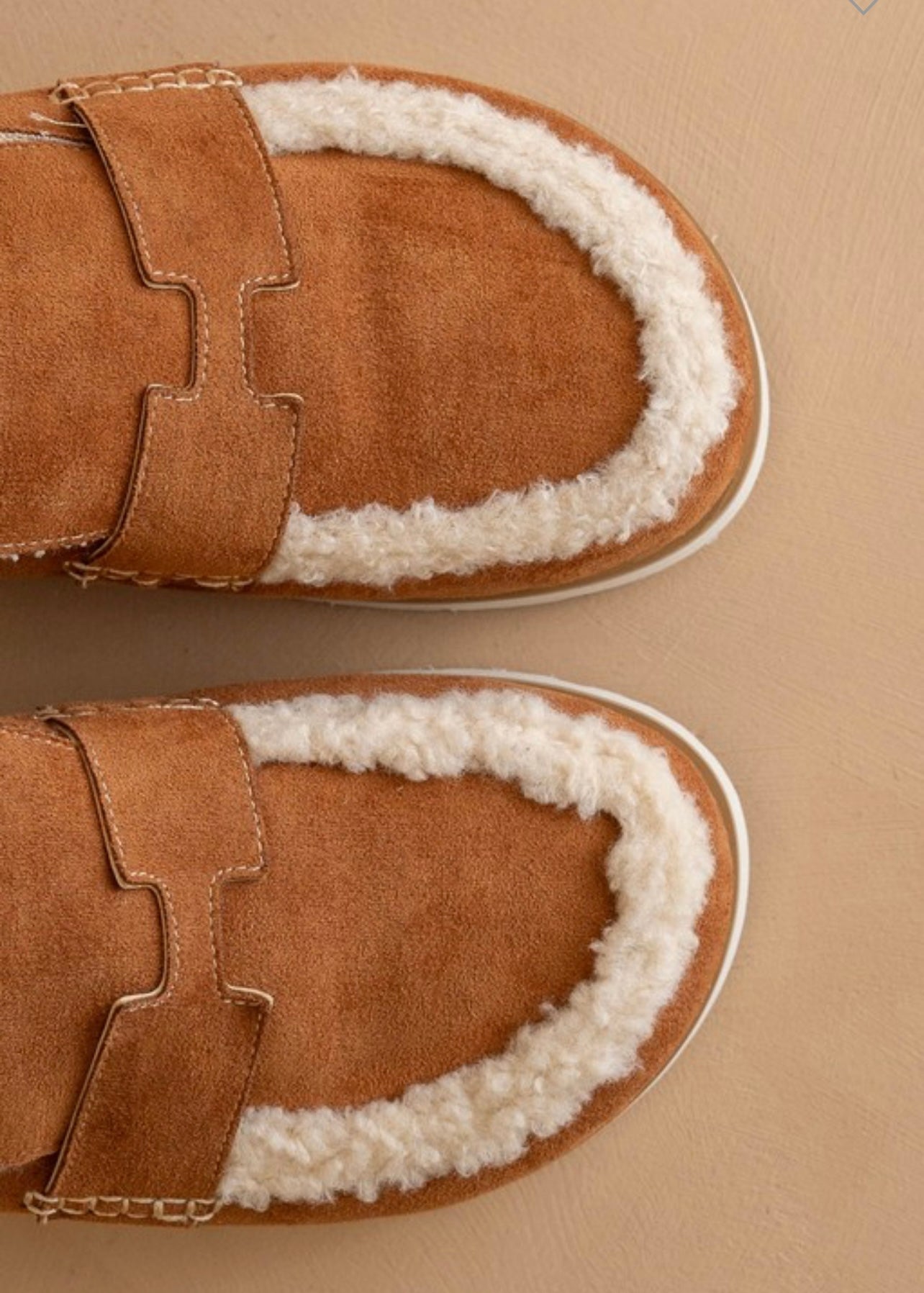 Suede cozy loafer mule