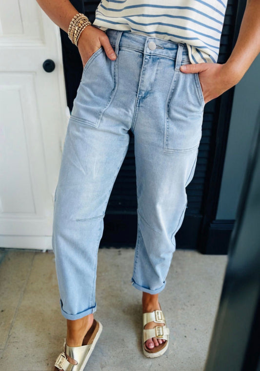 High Rise Relaxed Berrel Pocket Jean