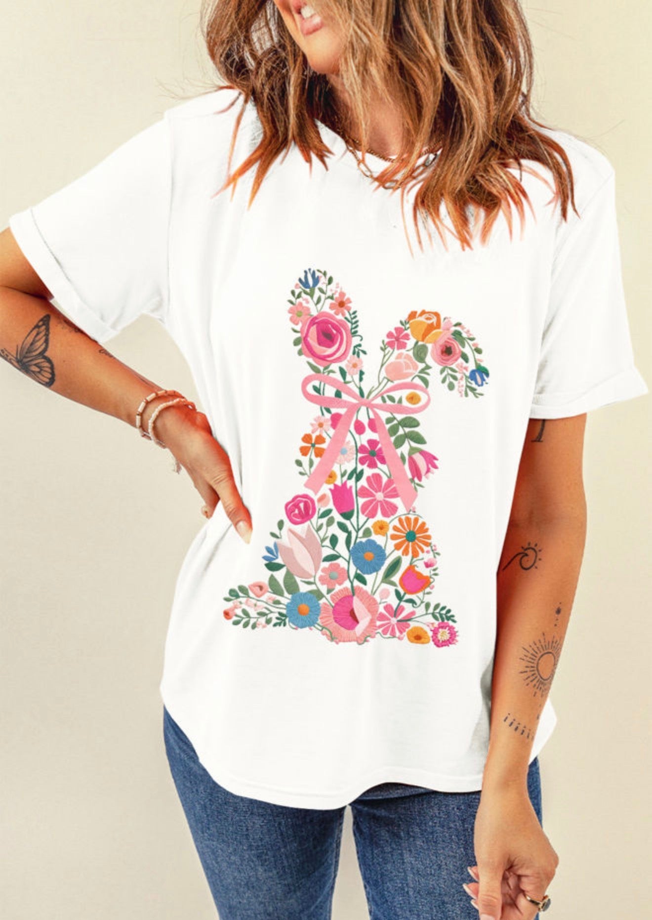 White Easter Bunny tee