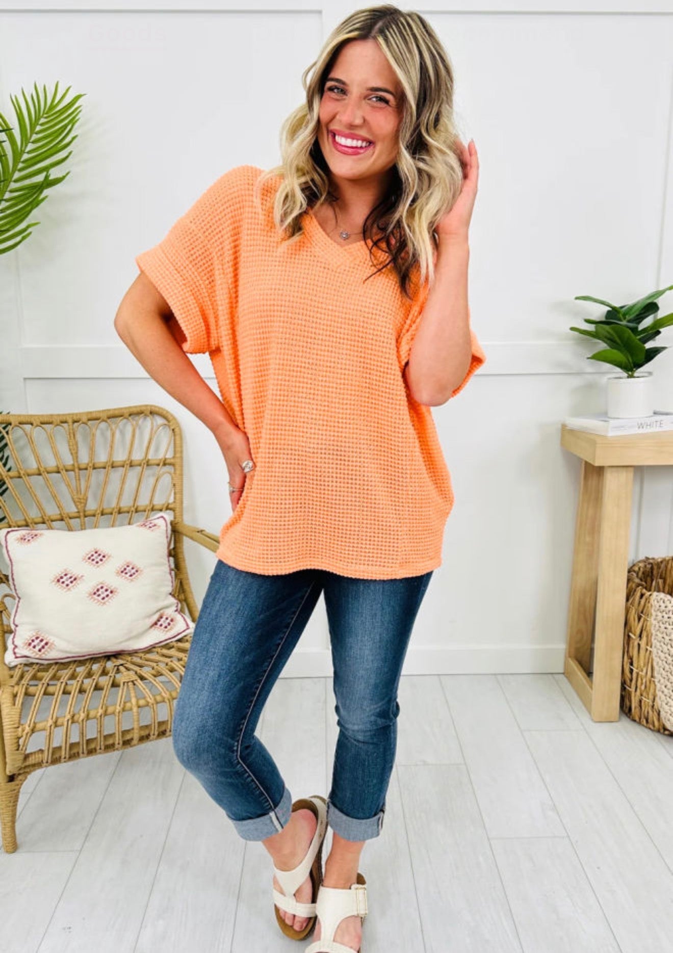 Waffle Knit Short Sleeve