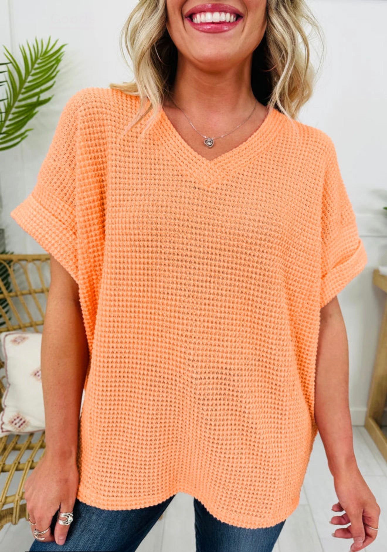 Waffle Knit Short Sleeve
