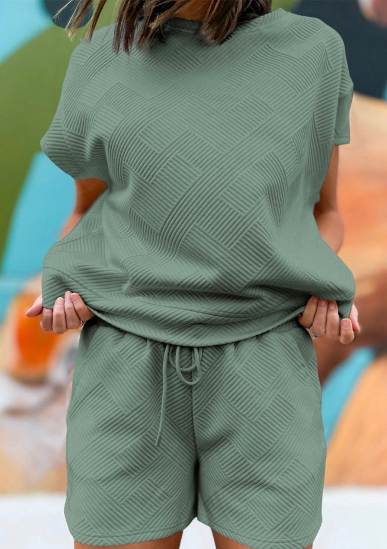 Mineral Texture Short Sleeve& Shorts Set