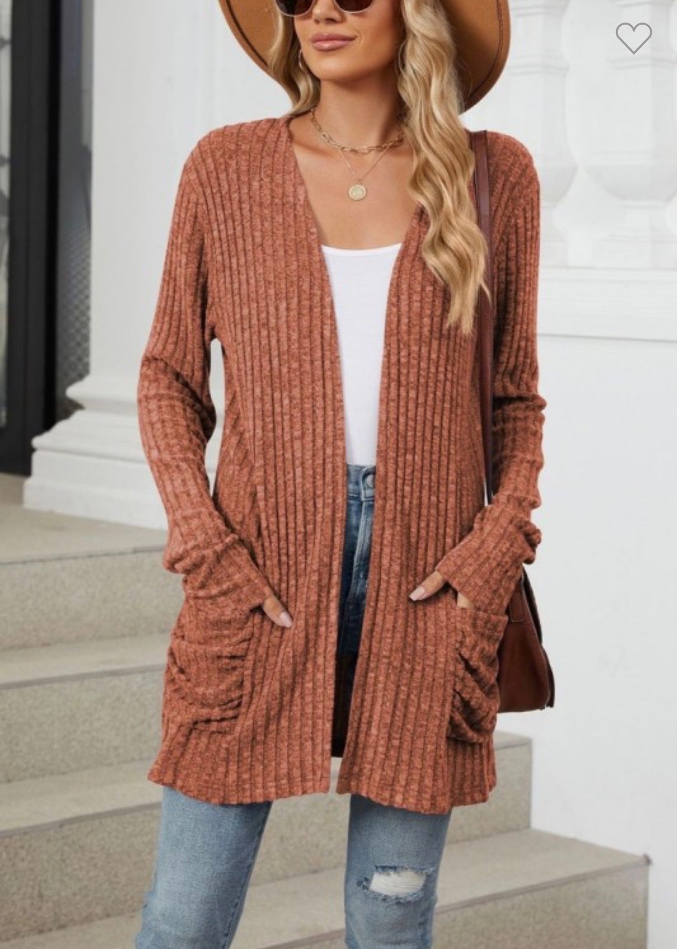 Open Front Long knit Cardigan