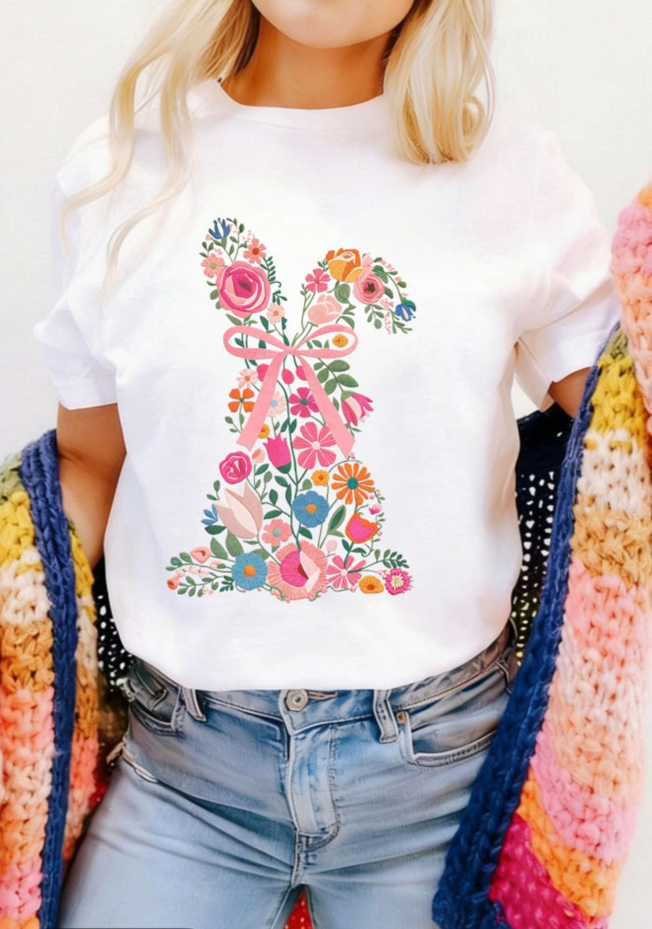 White Easter Bunny tee