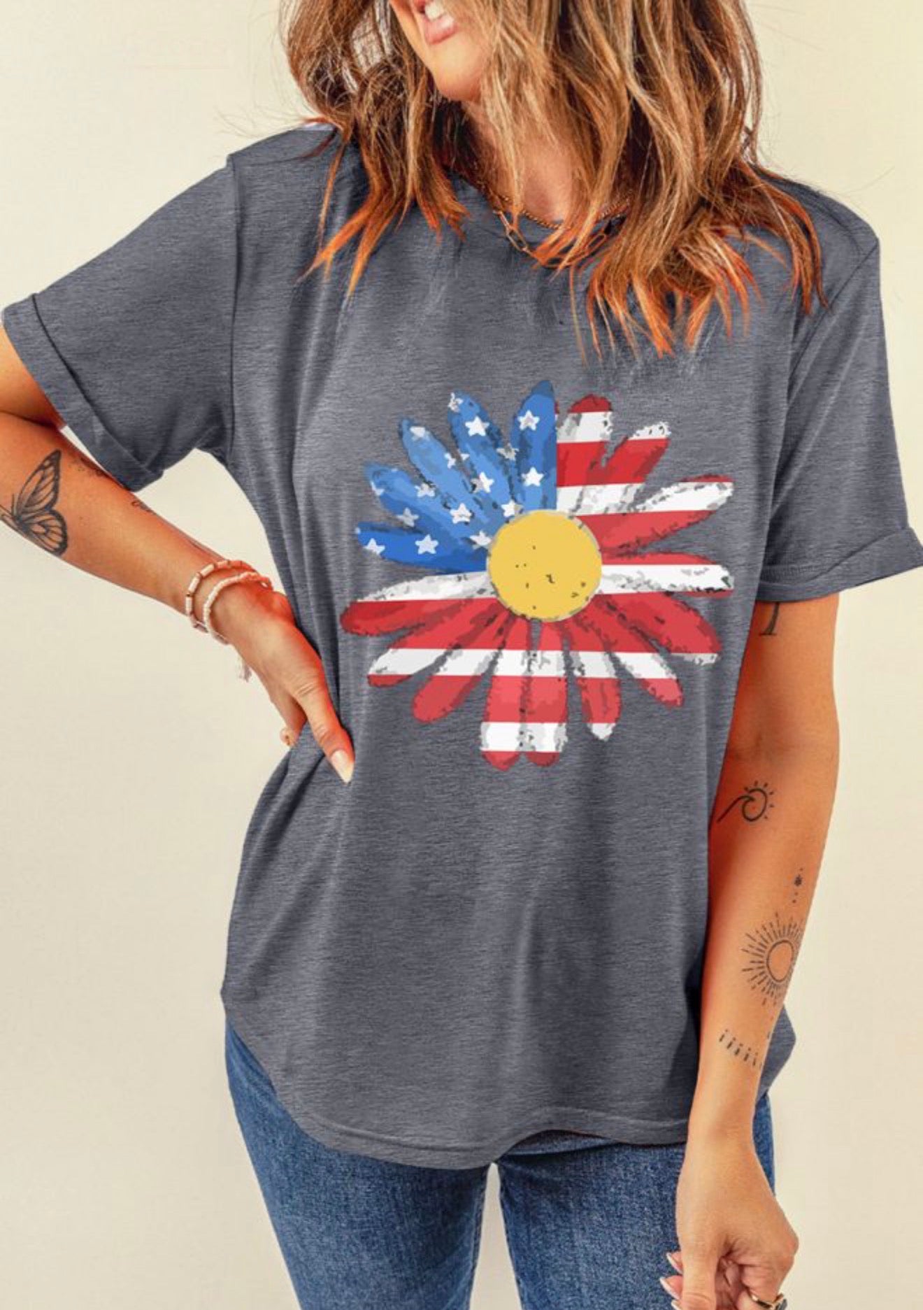 Sunflower Flag Gray Tee