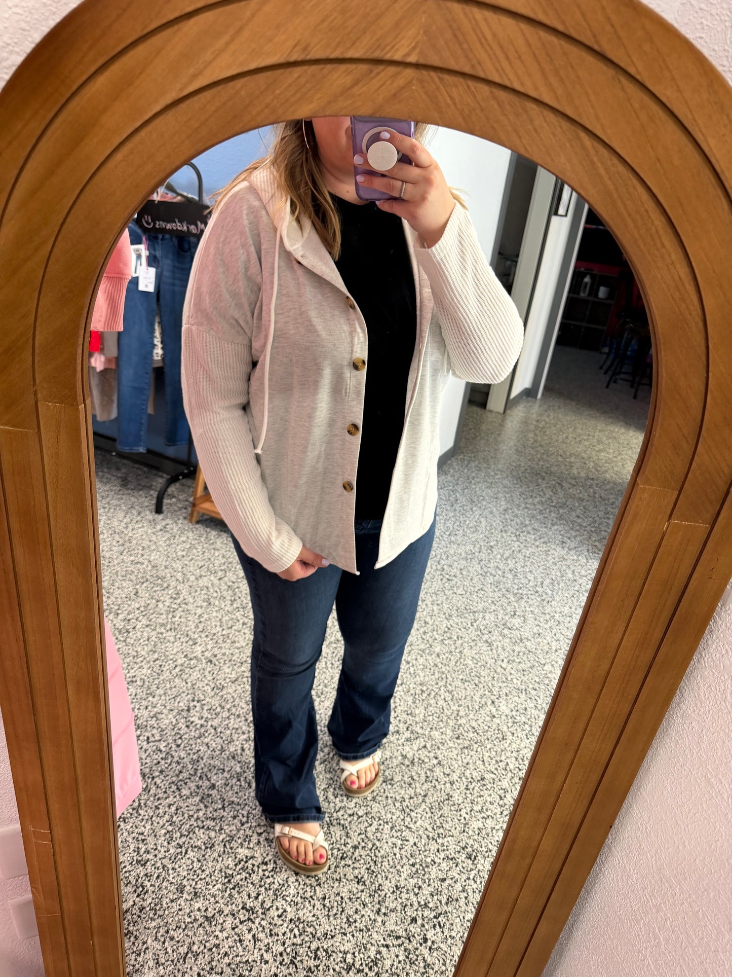 Button up Hooded Jacket