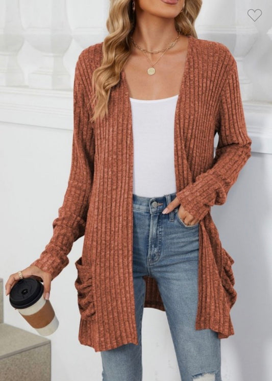 Open Front Long knit Cardigan