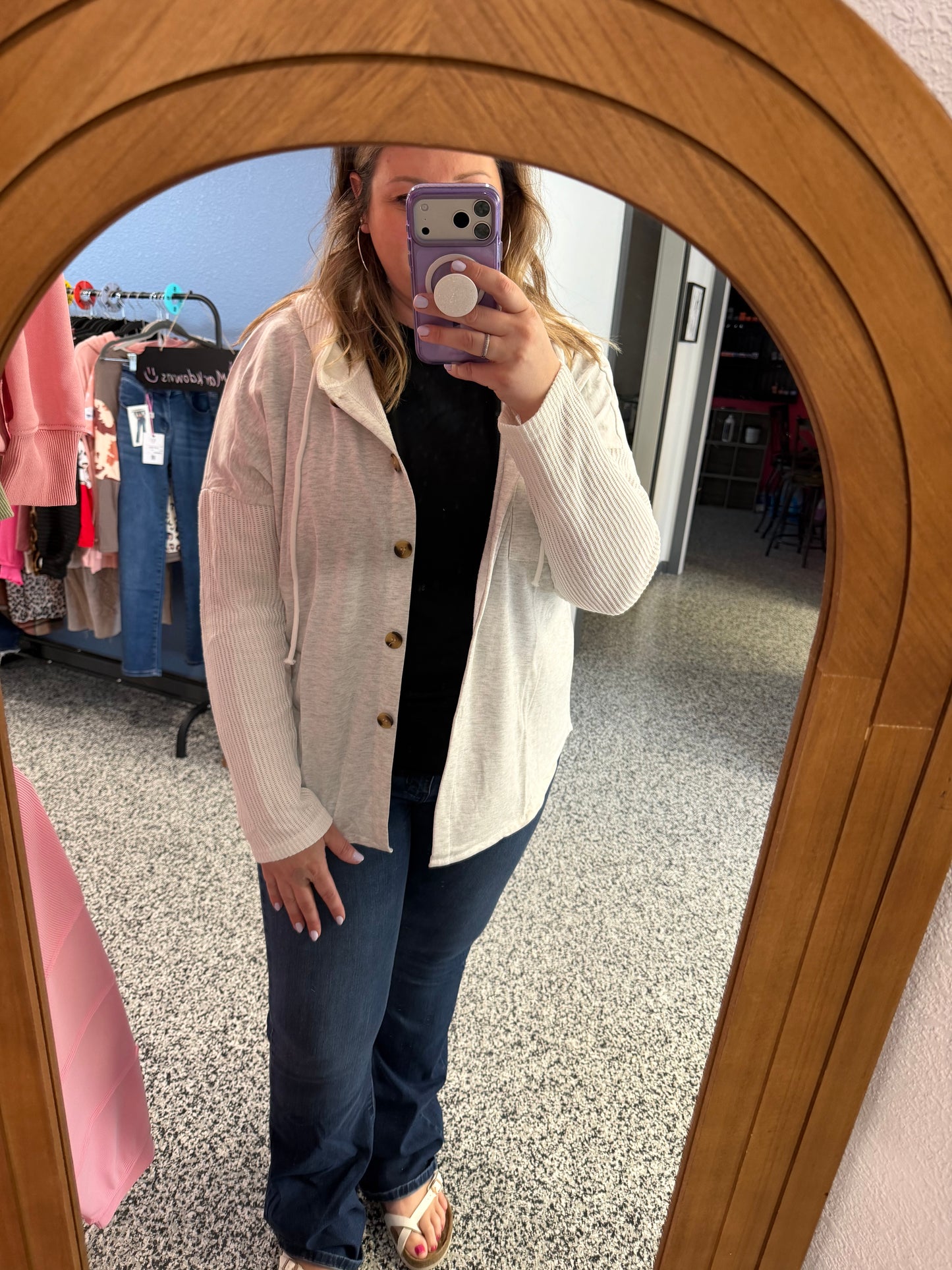 Button up Hooded Jacket
