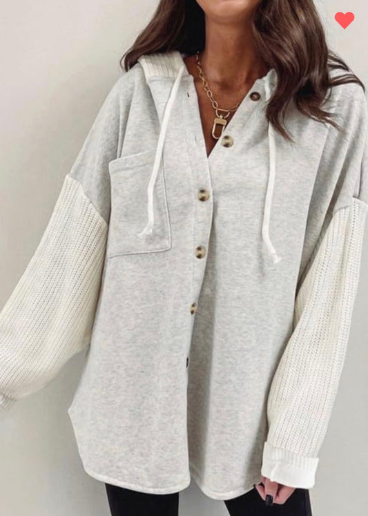 Button up Hooded Jacket