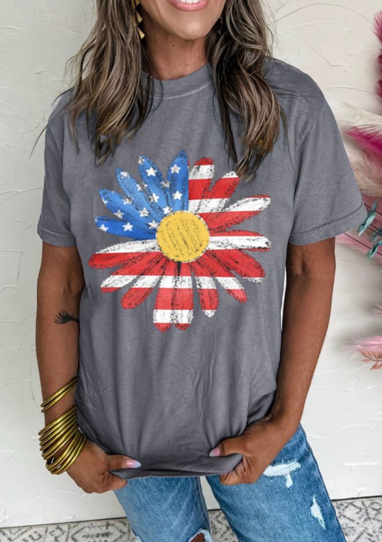 Sunflower Flag Gray Tee