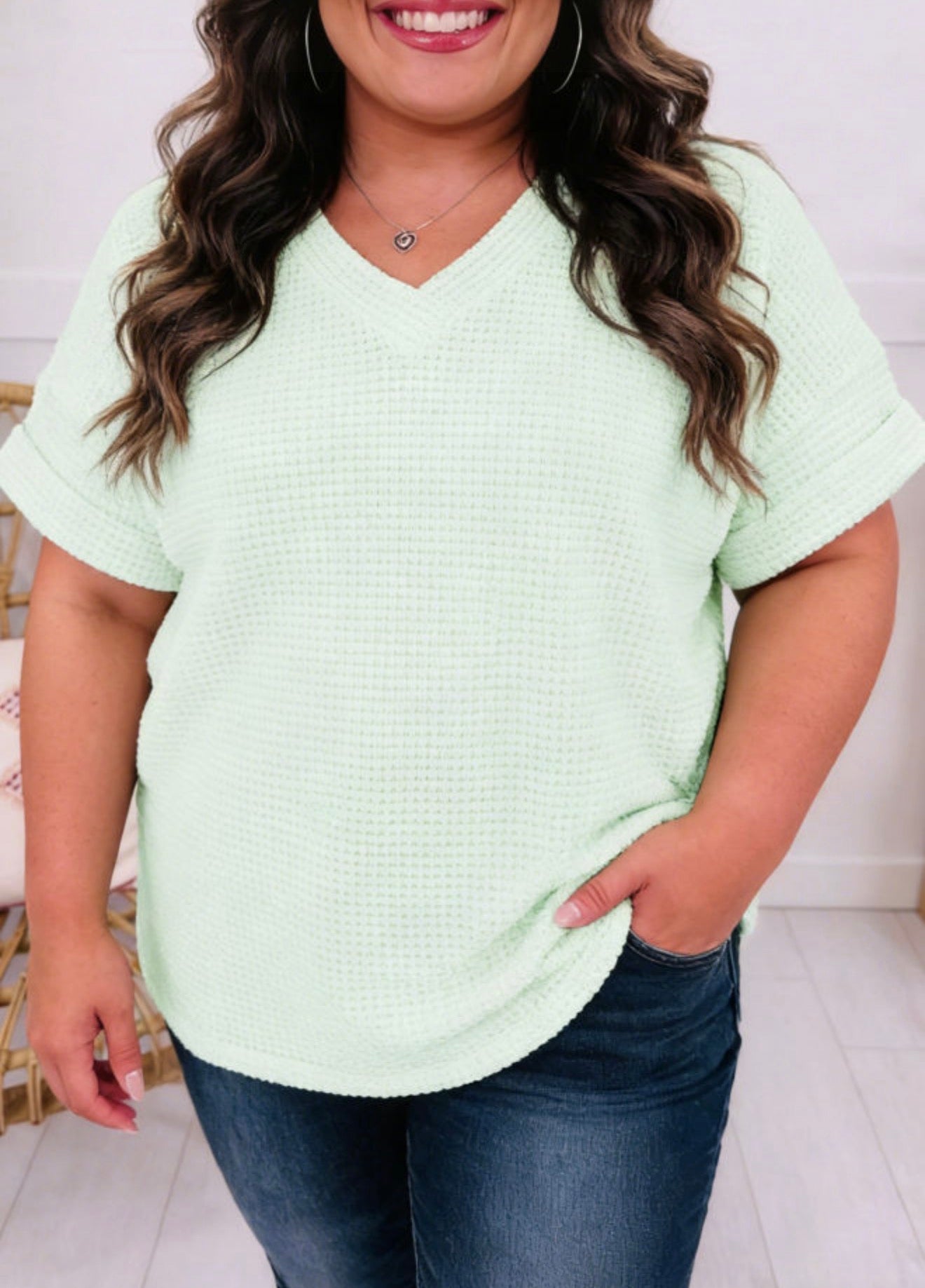 Waffle Knit Short Sleeve